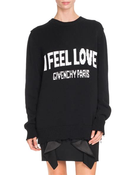 i feel love givenchy paris sweater|Givenchy I Feel Love Sweater in Black & White .